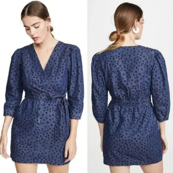 Rebecca Taylor Dresses & Skirts - Rebecca Taylor Leopard Denim Blue dress size small